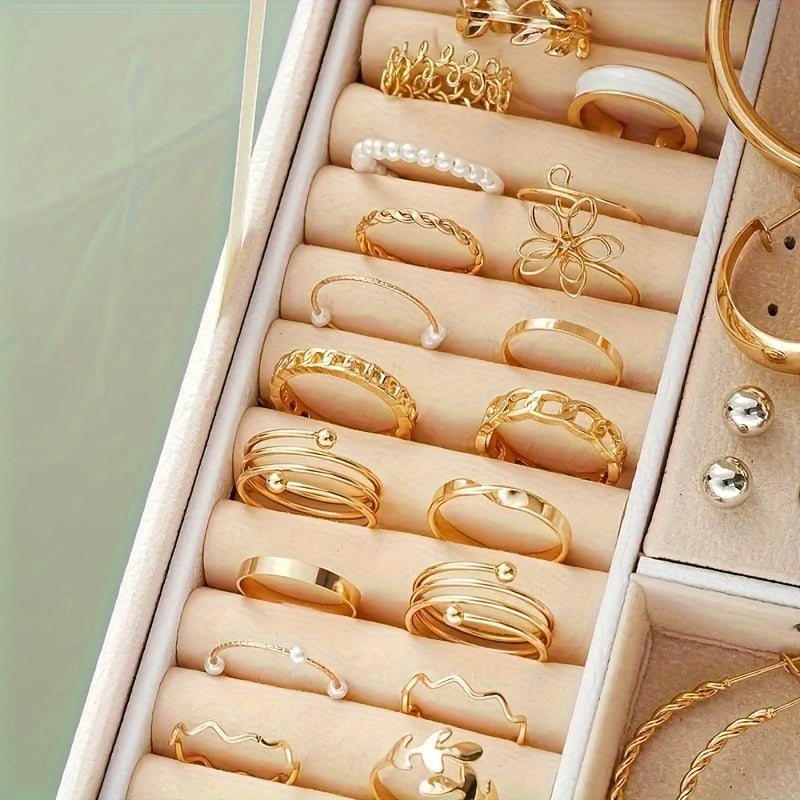 86 Pieces Simple Faux Pearls Love Butterfly Stars Moon Necklace Bracelet Ring Earrings Earrings Jewelry Set Women's Autumn And Winter Daily Match Attend Party Holiday Dating Holiday Gift (No Box)