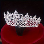 New High-end Silvery Wedding Crown for Brides, European and American Style Shining Crown