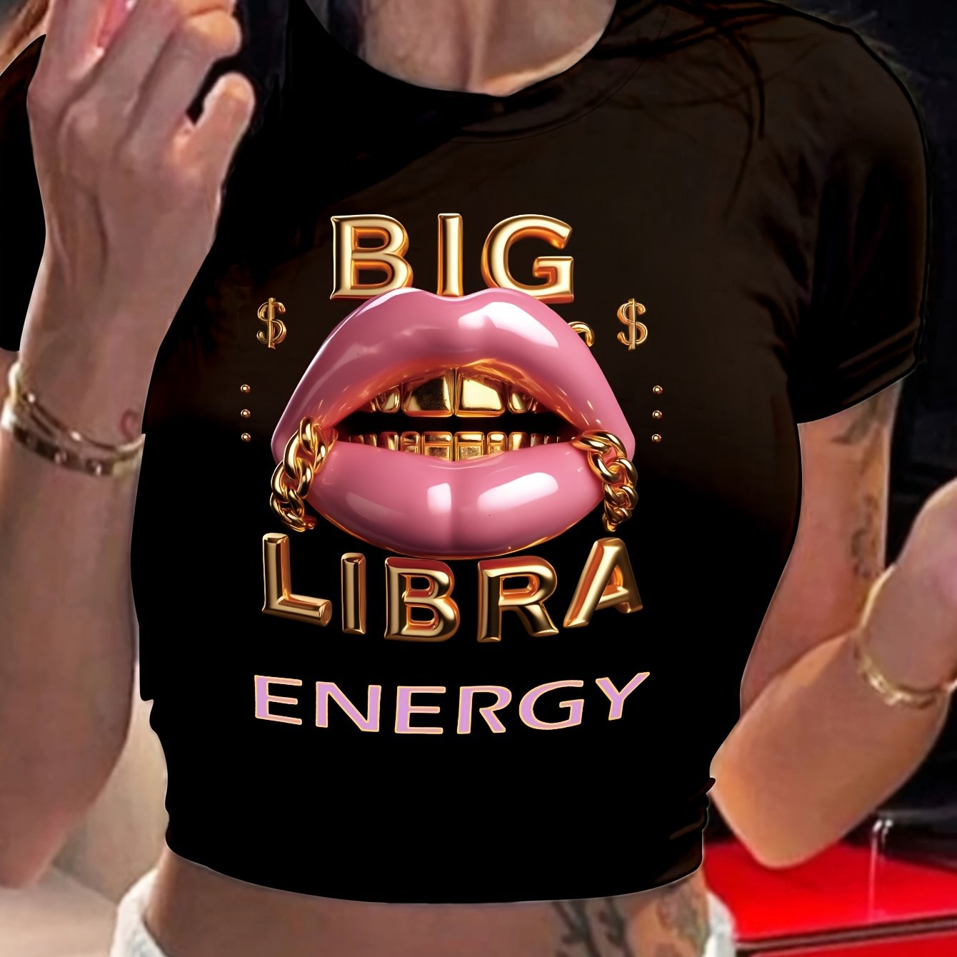 Women'S Casual Short Sleeve Round Neck Knit Polyester Top, with Drawing Pattern, for Women