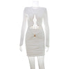 Pleated High-end Solid-color Dress