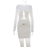 Pleated High-end Solid-color Dress
