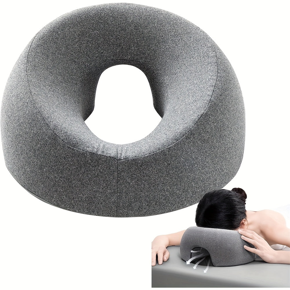 Face Down Pillows Massage Pillow For Bed Headrest Prone Down Sleeping, Face Cradle, BBL Pillow After Surgery Post Eye Surgery Recovery & Vitrectomy Recovery Equipment Removable Cover Grey, Adjustable Support For Faster Healin