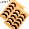 AMSDCN 10 Pairs Of 2pcs 3D Fluffy And Thick Eyelashes Naturally Curled And Soft Faux Mink Eyelashes - Reusable, Suitable For Daily Use And Various Occasions