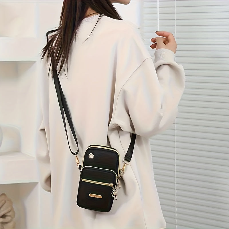 New Style Mobile Phone Bag for Women, Mini Crossbody Bag with Cell Phone Pocket, Hanging Neck Cloth Bag, Portable Wrist Coin Purse