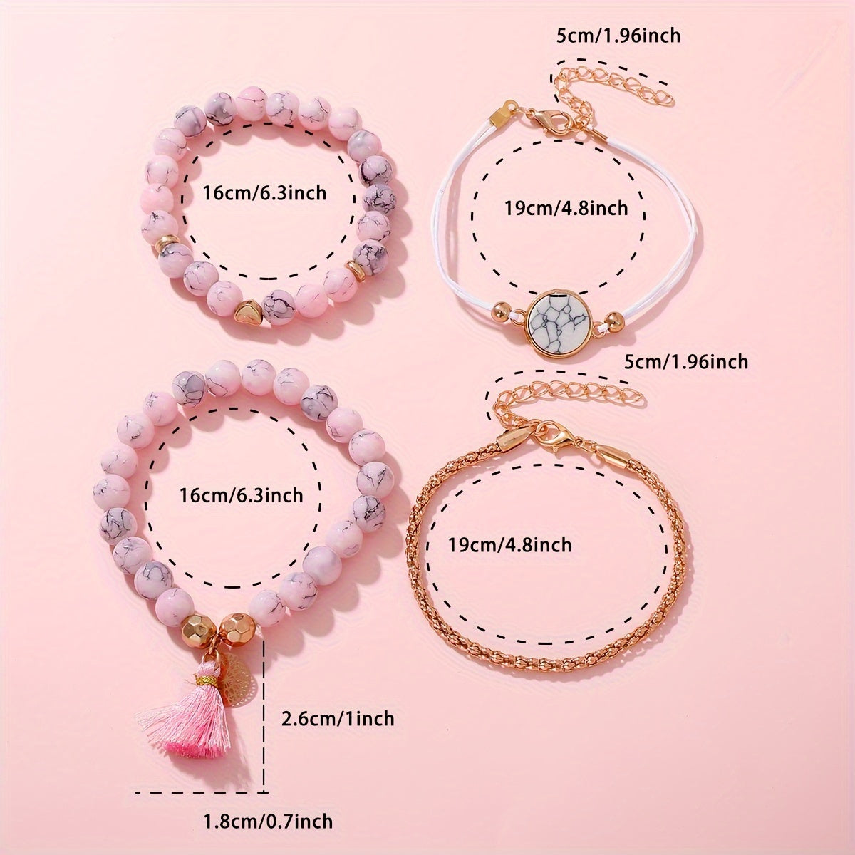 5pcs/Set Elegant College Style Women's Quartz Watch Set, PU Leather Strap Watch+Jewelry Set, Suitable for Daily Use or Gift Giving, Suitable for Wearing Throughout the Year