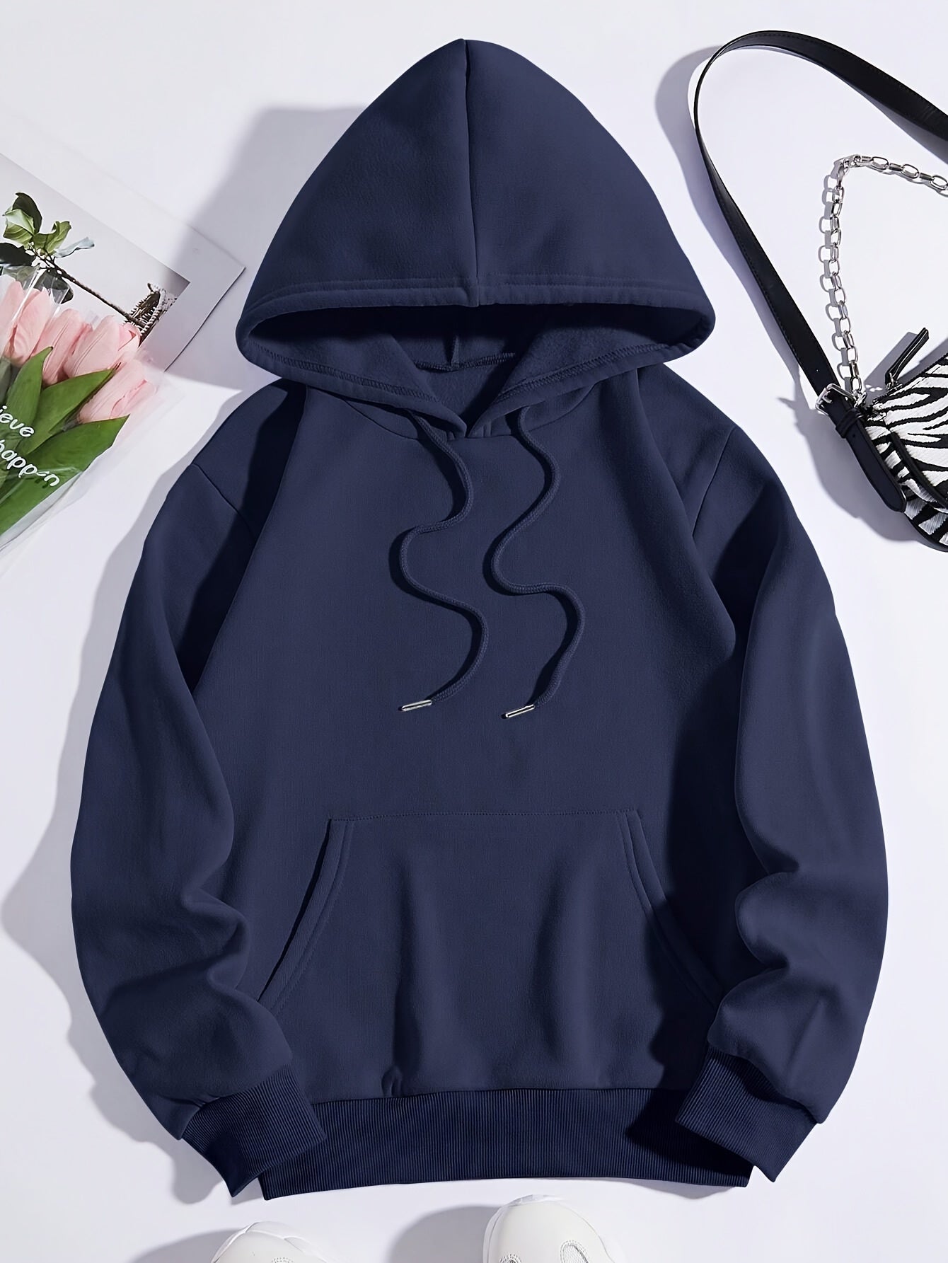 Faith Over Fear Inspirational Hoodie - Long Sleeve Sweatshirt with Kangaroo Pocket and Adjustable Drawstring