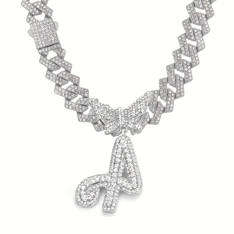 Women's Elegant Butterfly Necklace - Zinc Alloy, Rhinestones Mosaic, Synthetic Stones | Perfect Jewelry Gift | Christmas Jewelry