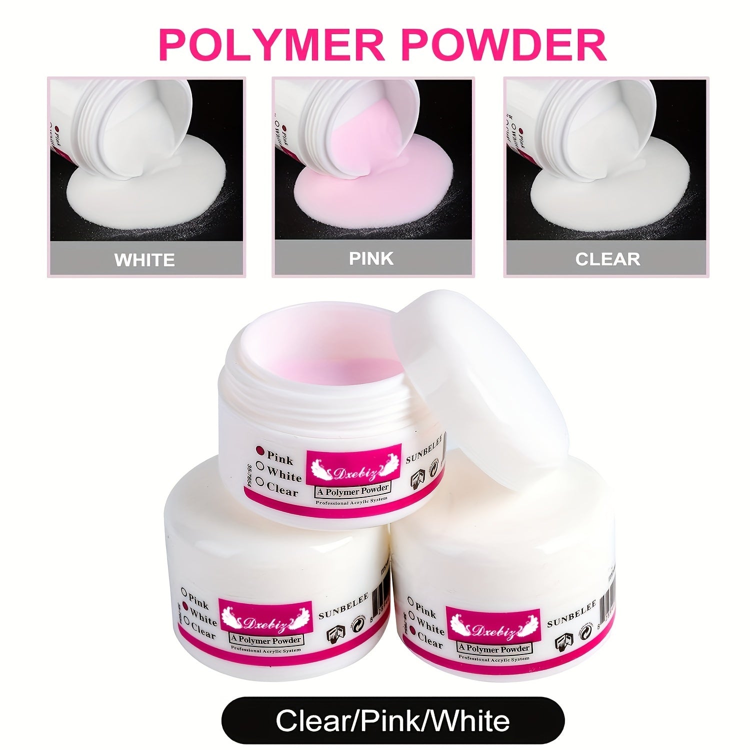Acrylic Nail Kit for Beginners – 12 Glitter Colors + White, Clear & Pink Acrylic Powder, Full Set with Manicure Tools for Nail Extensions & Professional DIY Designs