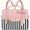 Laptop Case Briefcase for Women, 15.6 Inch Convertible Laptop Briefcase Backpack with Bow, Cute Kawaii Computer Messenger Crossbody Laptop Tote Bag Carrying Case for College Work Travel 3-in-1, Valentine's Day Gift, Valentine