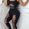 Women's Fashion Ripped Vest Set