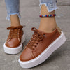 Women's Colorblock Casual Sneakers, Lace Up Comfy Chain Decor Flat Shoes, Versatile Low-top Skate Shoes