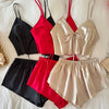 6pcs Pajama Set Four Seasons Simulation Fashion Sexy Suspender Top and Shorts Pajamas for Women