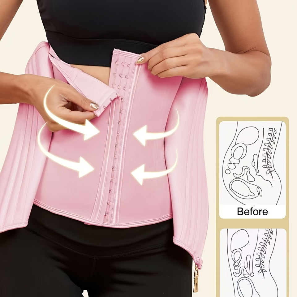 Women's Elegant Latex Waist Trainer Corset - Adjustable Buckle Compression Cincher Belt for Tummy Control & Posture Support, Shapewear for Workouts, Fashion Figure Shaping, Tummy Control Shapewear