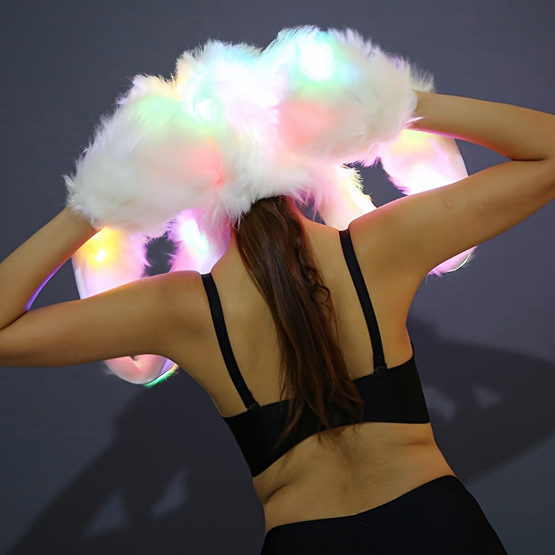 LED Hat, Scarf and Gloves Three-in-One Single Item for Festivals, Parties, Concerts, Fashionable Warm Hats without Batteries