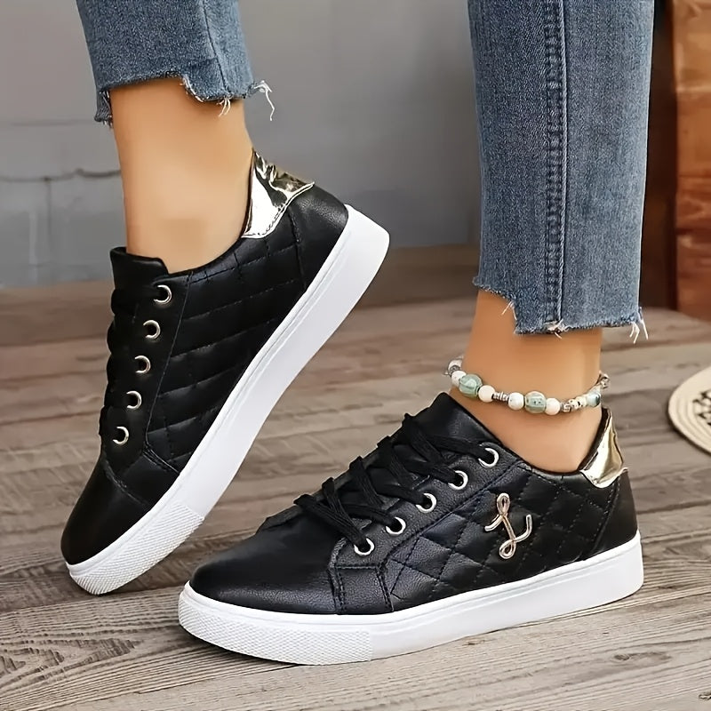 Women's Fashion Sports Shoes, Quanzhou, Low-top Lace-up Plain Casual Shoes with Fabric Insole and Lining, Artificial Material Upper, Soft Sole, Comfortable for All Seasons