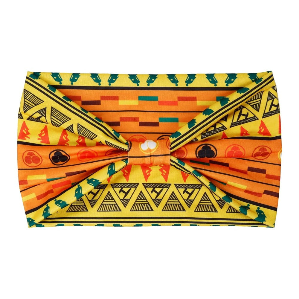 4pcs Polyester Wide Headbands for Women, Bohemian Sports, African Knot Design, Non-Slip Yoga Headband for Normal Hair