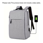 1pc Grey Business Laptop Backpack, Lightweight Fabric Travel Bag with Adjustable Strap, Zipper Closure, Polyester Lining, Sewing Thread Detail, Lace-Up Design for School, Outdoor, Valentines Gift