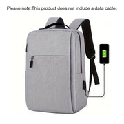 1pc Grey Business Laptop Backpack, Lightweight Fabric Travel Bag with Adjustable Strap, Zipper Closure, Polyester Lining, Sewing Thread Detail, Lace-Up Design for School, Outdoor, Valentines Gift