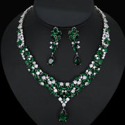 Bridal Zircon Necklace Two-piece Earrings Set