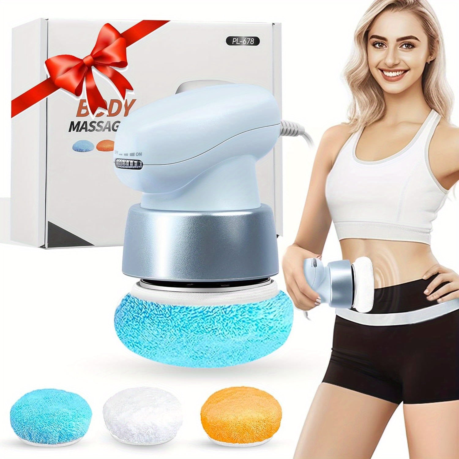 Portable Electric Fat Reduction & Body Shaping Machine with Light Beige-Friendly Pads - Multi-Functional Slimming Device for Party Prep, Home Use, No Feathers, Sleek Design, Slimming Bodysuit