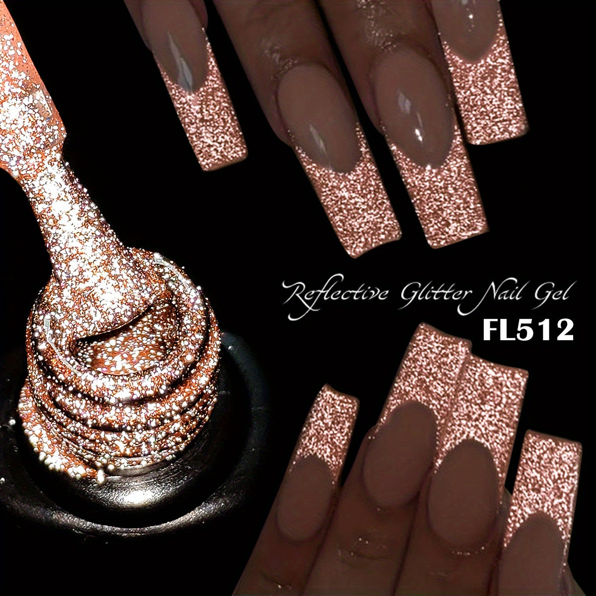 FOUR LILY 0.24oz Reflective Glitter Nail Gel - Semi-Permanent Soak Off LED Varnish for Manicure, Sparkling Pink & Purple Swirls, Long-Lasting Shine, Easy Application, Nail Art Gel | Glittery Nail Polish | Vibrant Colors, Nail