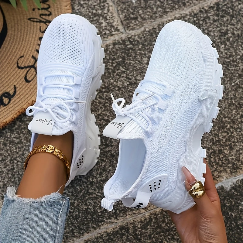 Women'S Breathable Knitted Sports Shoes, Lightweight And Comfortable Low Top Running Shoes, Suitable For All Seasons, Soft Soled Shoes, Casual Sports Shoes, Mesh Lightweight Casual Shoes