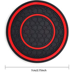 Advanced Silicone Vehicle-Mounted Cup Holder Coaster-Non-Slip, Dustproof, Easy to Clean-Suitable for Most Car Models, Red and Black Design