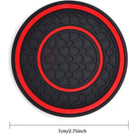Advanced Silicone Vehicle-Mounted Cup Holder Coaster-Non-Slip, Dustproof, Easy to Clean-Suitable for Most Car Models, Red and Black Design