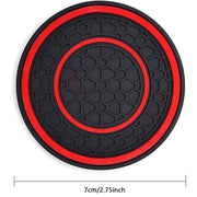 Advanced Silicone Vehicle-Mounted Cup Holder Coaster-Non-Slip, Dustproof, Easy to Clean-Suitable for Most Car Models, Red and Black Design