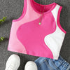 A Sleeveless Ribbed Knit Tank Top in Three Colors for Girls, Suitable for Casual Everyday Wear, Designed for Girls Aged 7 to 14.