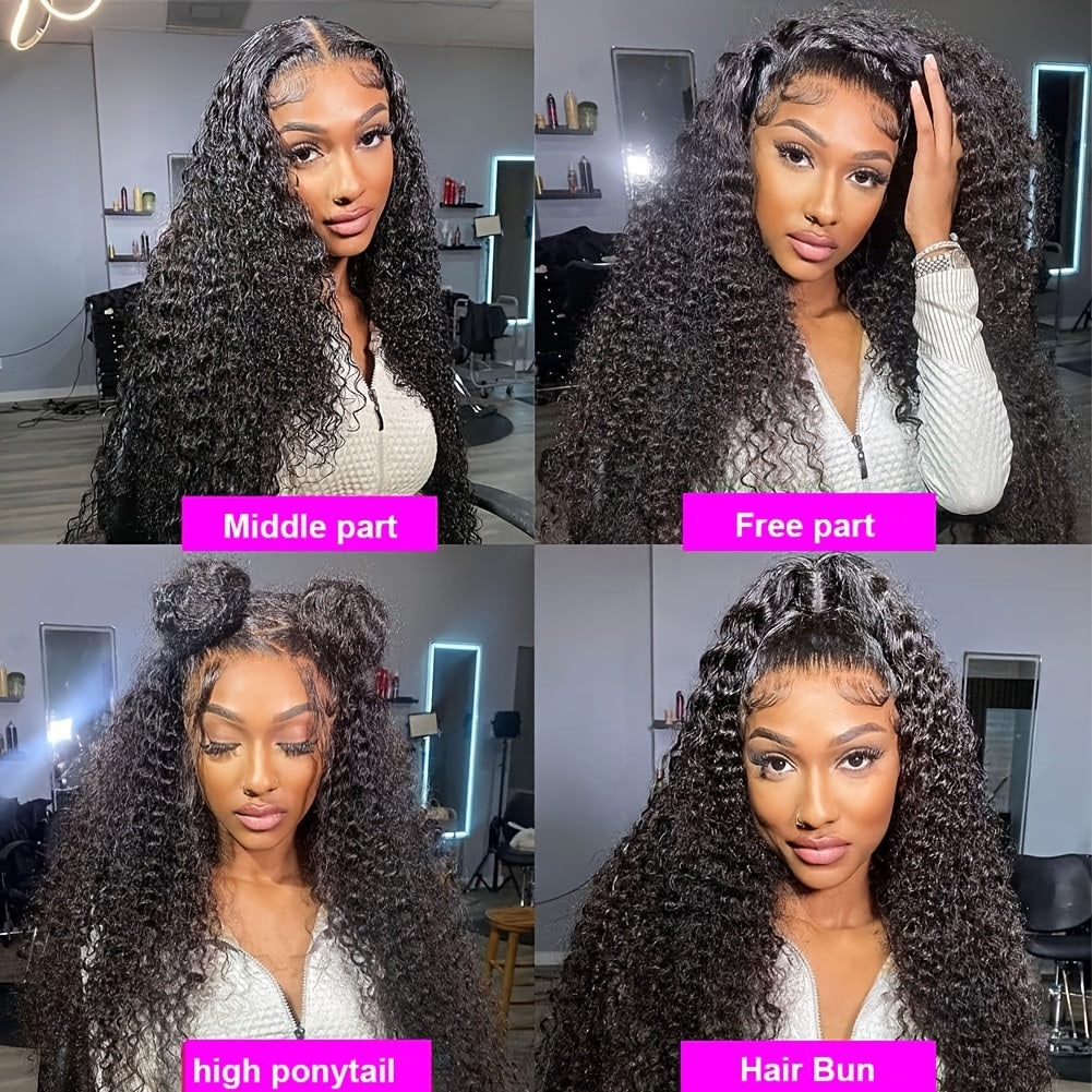 200% Density Deep Wave Lace Front Wigs Human Hair 13x4 HD Transparent Lace Frontal Human Hair Wigs For Women Lace Wig Pre Plucked With Baby Hair