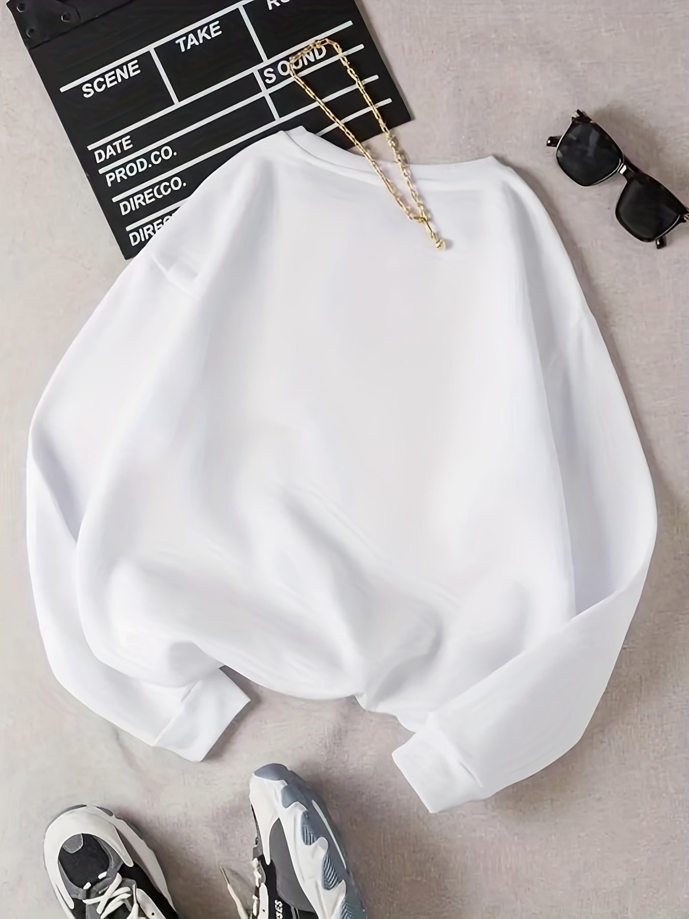 Women's Casual Pullover Hoodie – Solid Color, Crew Neck, Soft Knit Fabric, Perfect for Fall & Winter