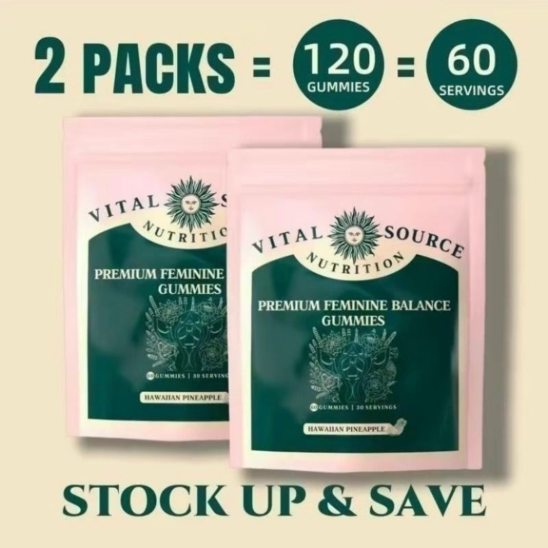 ArtisanOve Vital Source Nutrition - Premium Feminine Balance Gummies with Hawaiian Pineapple & Ginger Extract, 60 Count (30 Servings), Soft Candy for Women’s Health & Wellness