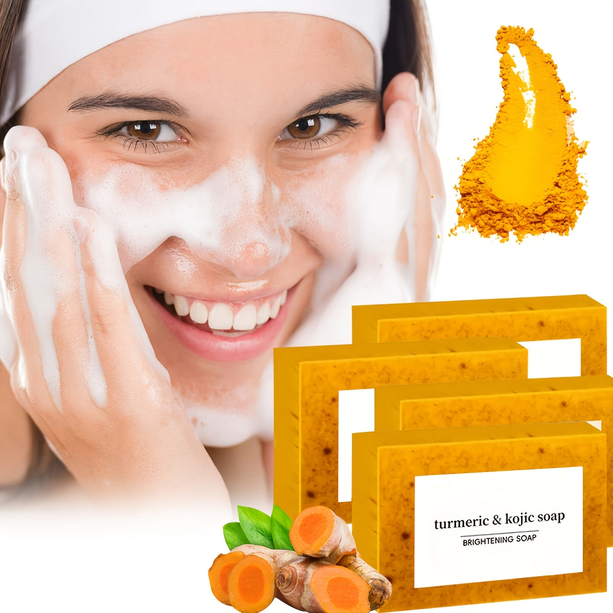 20pcs Scrub Granule Soap, Turmeric Soap, Cleansing And Bath Soap, Handmade Soap
