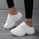 Women's Breathable Mesh Mule Sneakers, Casual Lace Up Outdoor Shoes, Women's Comfortable Shoes