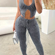 Directional Development of a Black Windbreaker Vest And Long Pants Set for Women, Suitable for Spring And Summer Vacations.