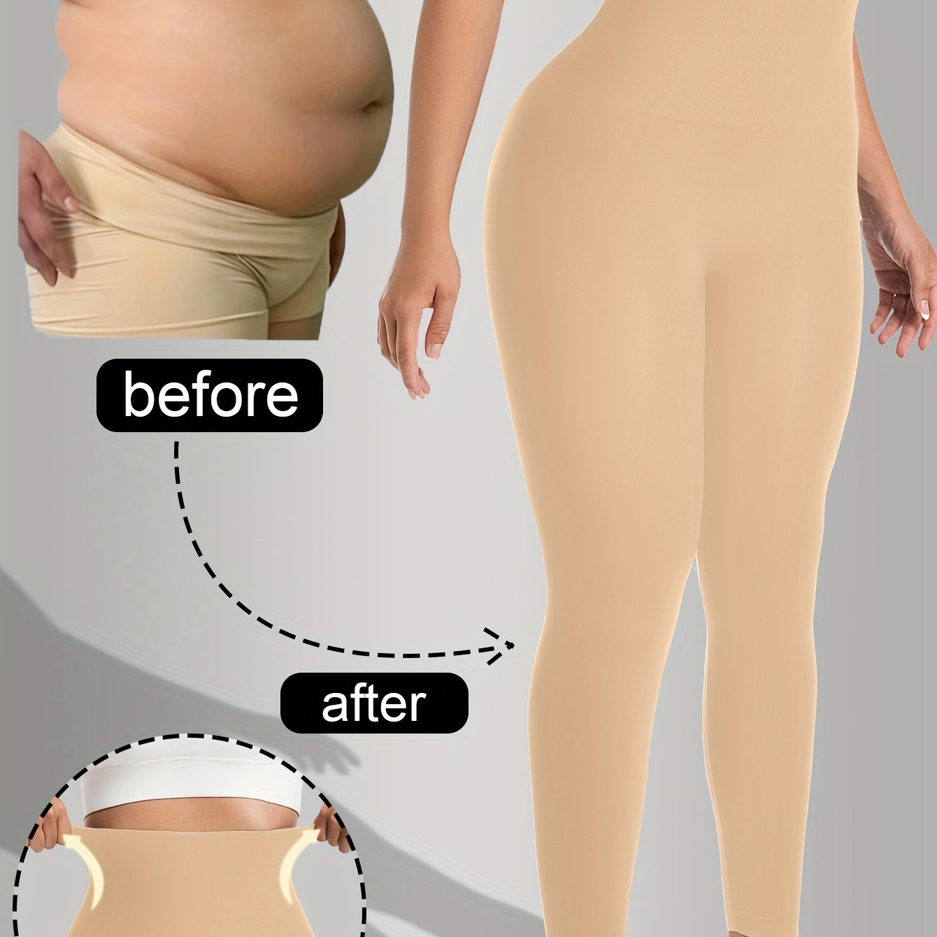 Women's High-Waisted Tummy Control Yoga Pants - Slimming Black Leggings for Fitness & Casual Wear, Stretchy & Supportive Design for All-Day Comfort