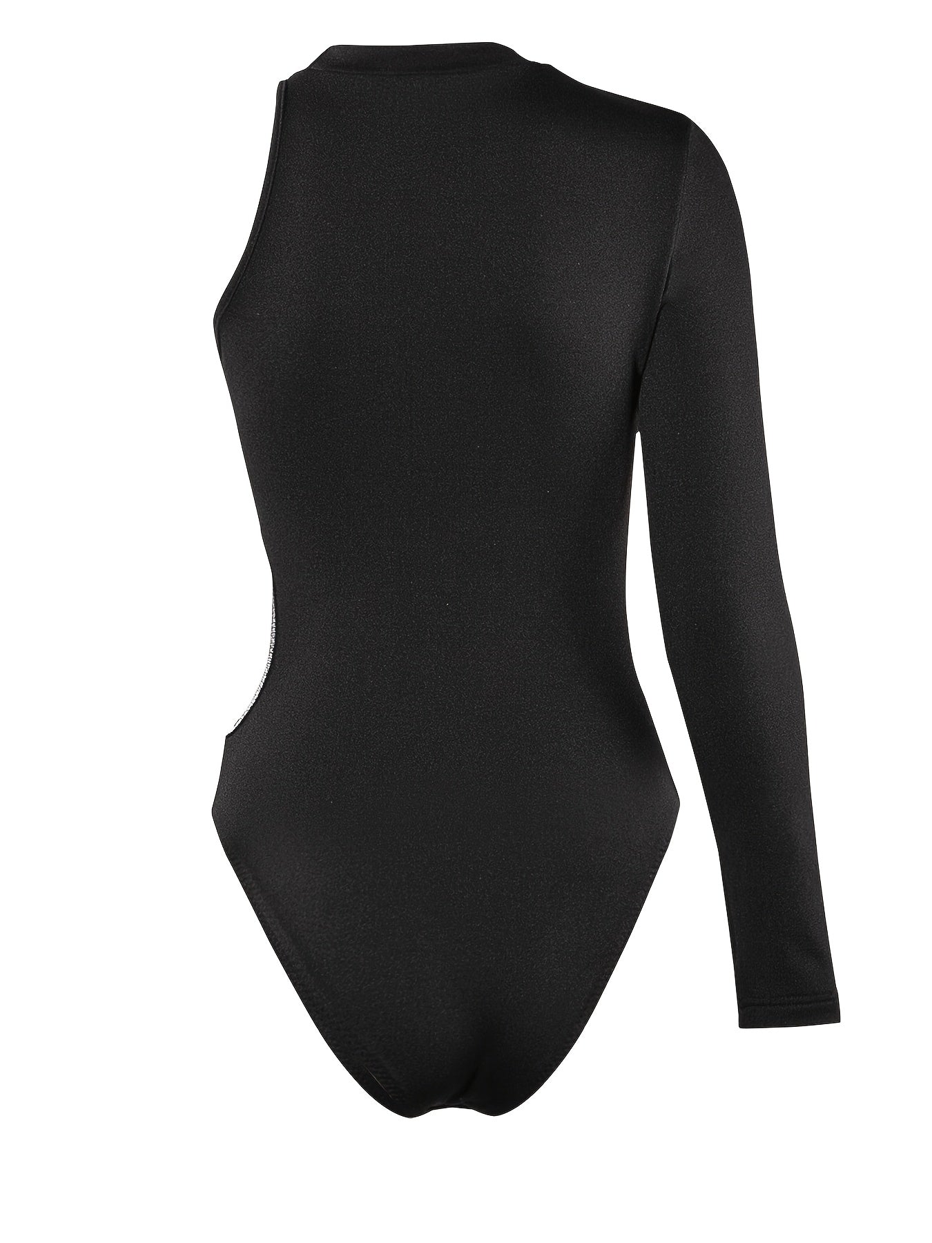 Women Sexy One Sleeve Side Hollow Out Bodysuit
