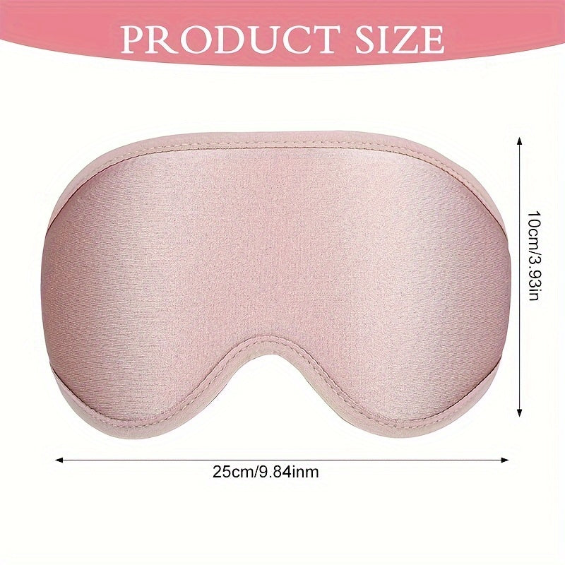 3D Contoured Sleep Mask - Soft Light Blocking Eye Cover with Adjustable Strap for Napping, Travel, Night Shift, Yoga Meditation - Solid Color Sponge Eye Mask, Single Pack (Black/Grey/Pink)