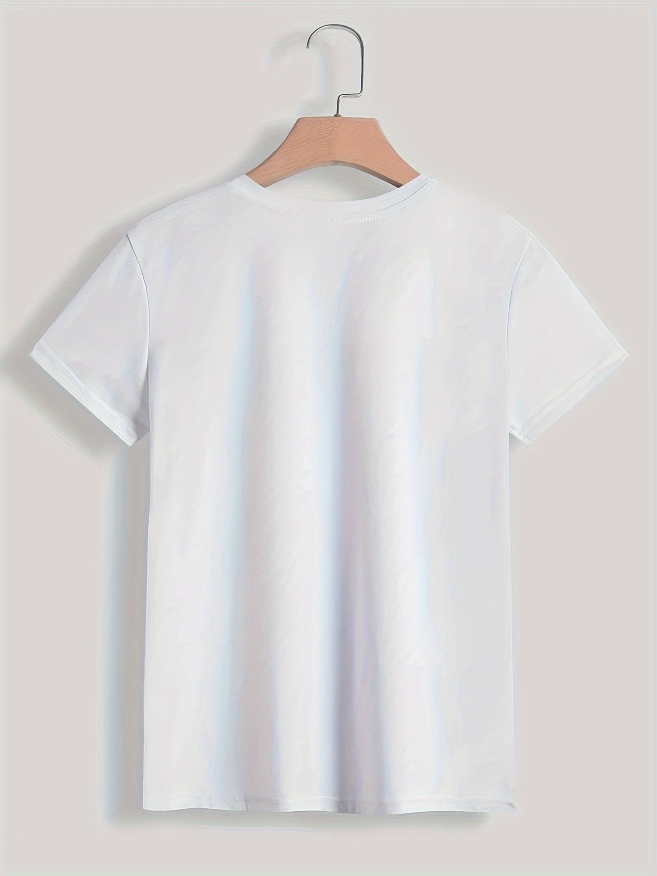 180g Hign QualityGeometric Heart Print T-Shirt- Spring/Summer Collection- Women'S Casual Top- Polyester Material- Regular Length- Knit Fabric- No Detail