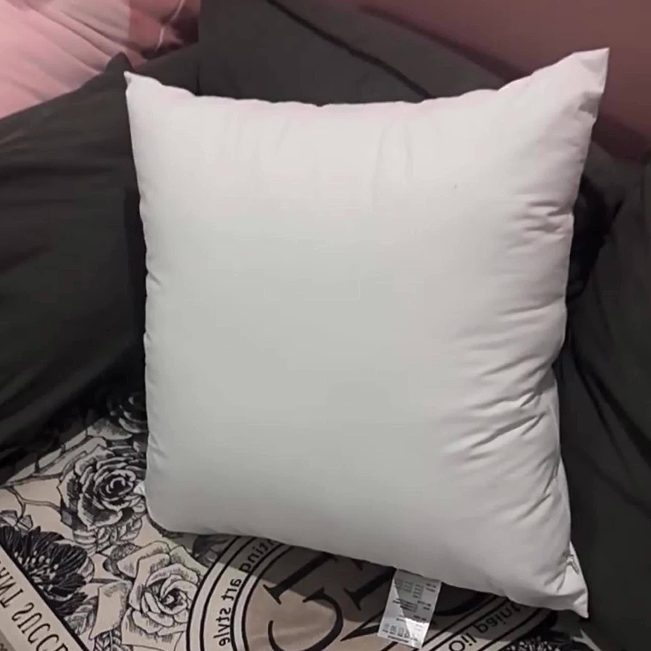 4pcs High Quality Fluffy Square Pillow Inserts with Zipper - Plump White Stuffer Cushion Fillings, 100% Polypropylene, Machine Washable, All-Season Use for Sofa, Bed, Patio, Camping & Travel - Perfect Gift for Family