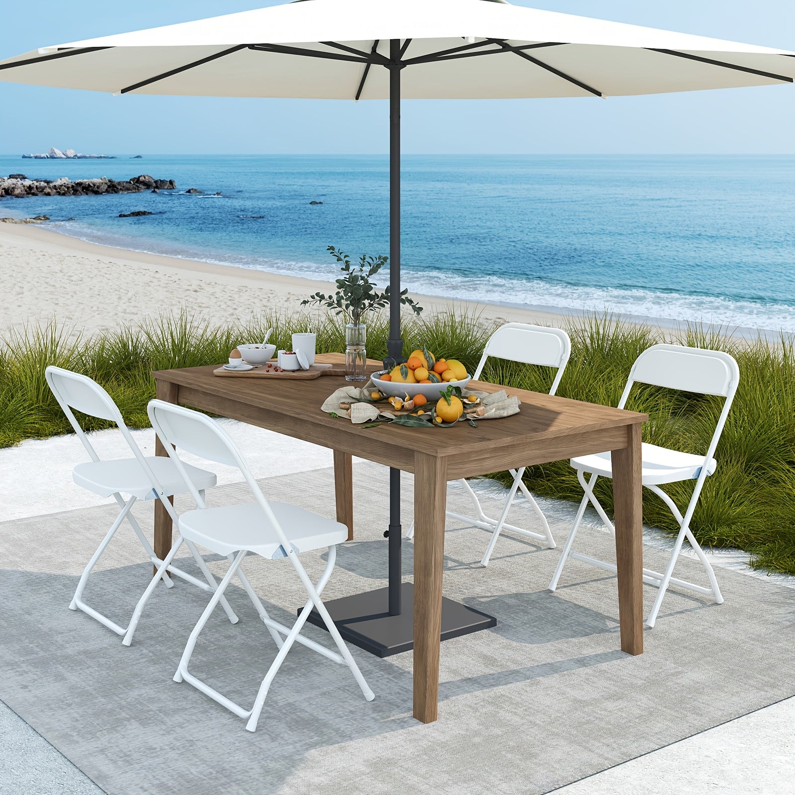 ANTONIA 20/10/8/6/4Set Stackable Plastic Folding Chair Pack with 350lb Steel Frame, Portable Outdoor Commercial Seat Perfect for Wedding, Party, Picnic, Dining, and Events Available in Classic White and Black