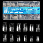600pcs Soft Gel Nail Tips – Half Matte Clear Square Shape, Pre-Shaped Acrylic Extension Tips for Professional Manicures, Short Length Press-On Nail Art Kit
