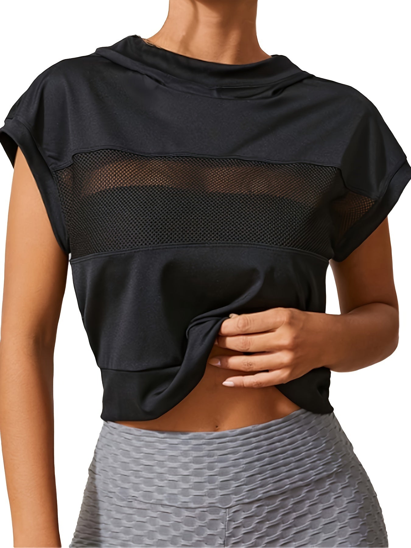 Women's High-Stretch Breathable Mesh Workout Jacket - Loose-Fit Sleeveless Yoga Running Top with Elegant Back Panel Design, All-Season Gym & Casual Outdoor Activewear, Racerback Design | Comfortable Fit, Workout Accessories