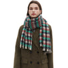 European And American Autumn And Winter Bristle  Beard Small Plaid Scarf Shawl