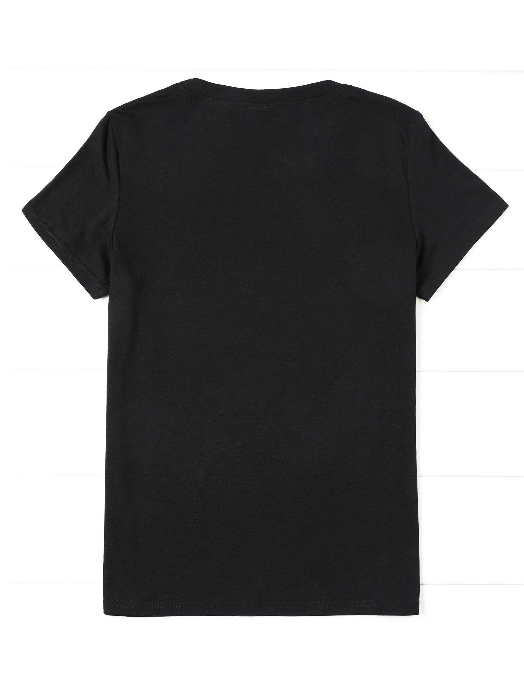 Graphic Print Crew Neck T-shirt, Short Sleeve Casual Top For Spring & Summer, Women's Clothing