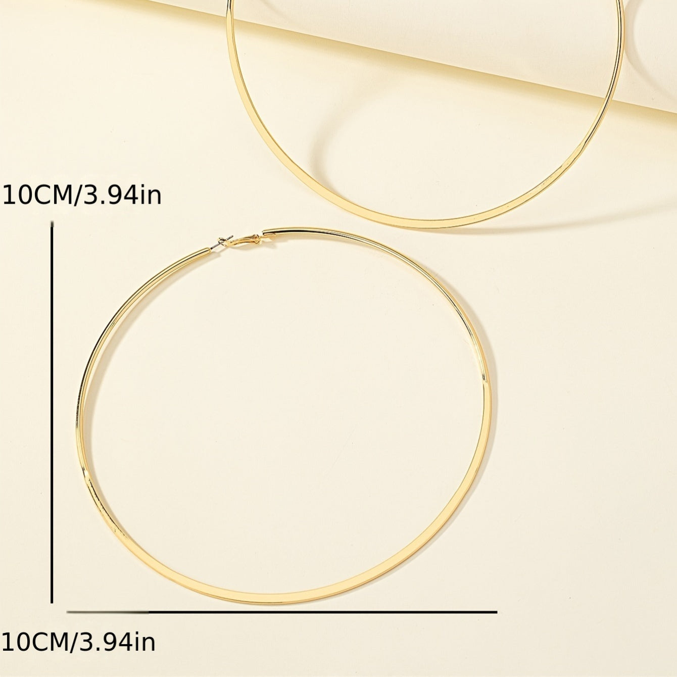Women's 18K Gold Plated Large Hoop Earrings, Iron Material, All-Season Jewelry | Versatile for Daily Wear & Music Festivals | Elegant Statement Jewelry