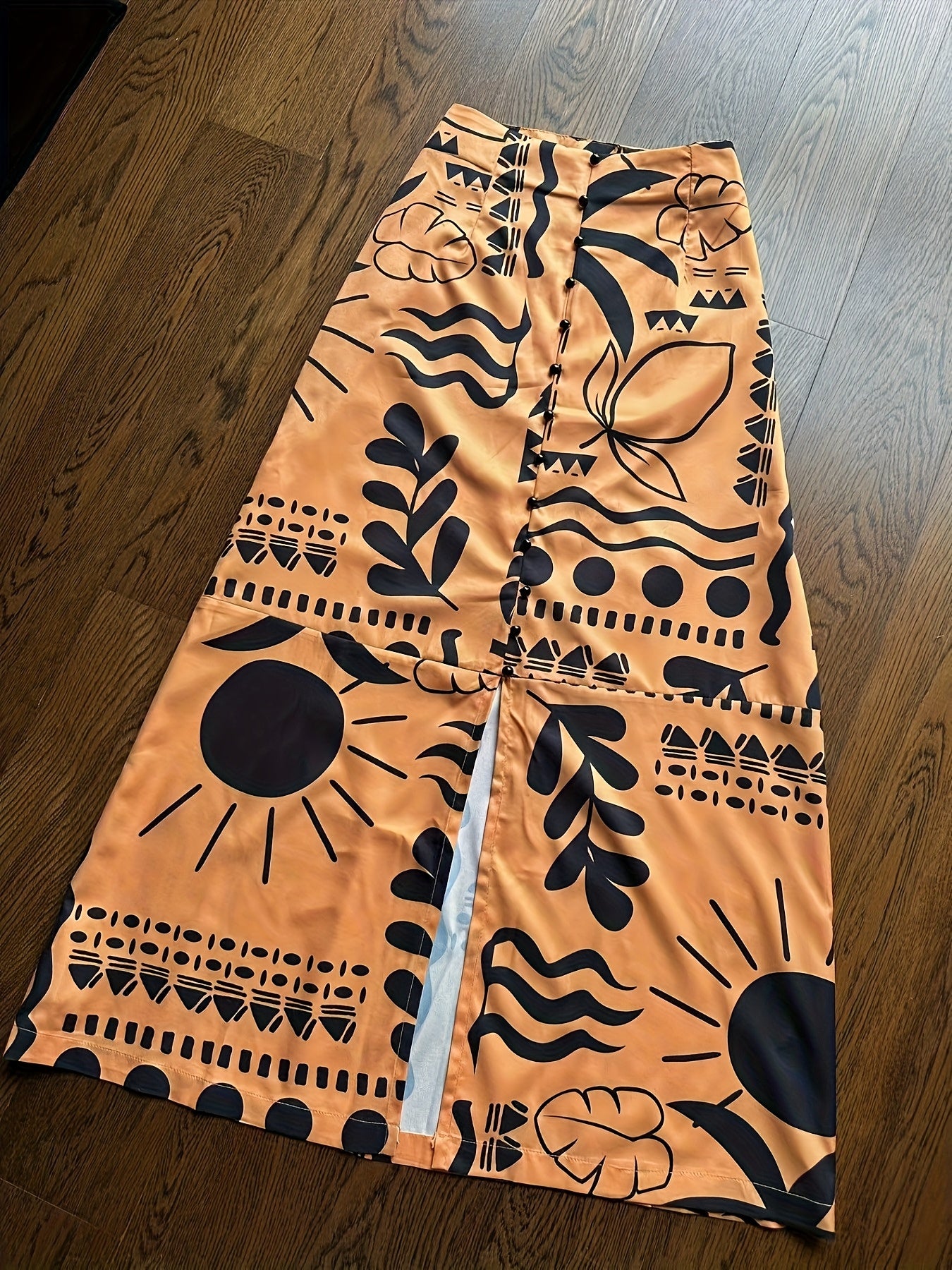 Summer Vacation Black Camisole + Print Skirt Set