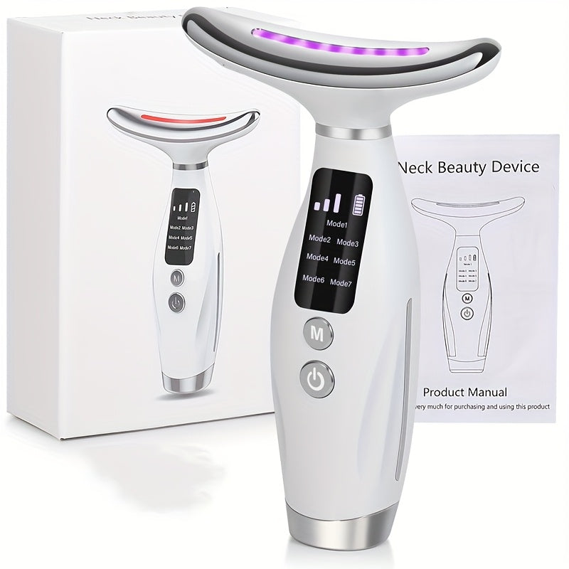 All-in-One Facial & Neck Rejuvenation Device - Cleansing, Microcurrent, Warm Moisturizing | Rechargeable Lithium Battery | Ideal Gift for Women, Beauty Device|Modern Aesthetic|Ergonomic Design