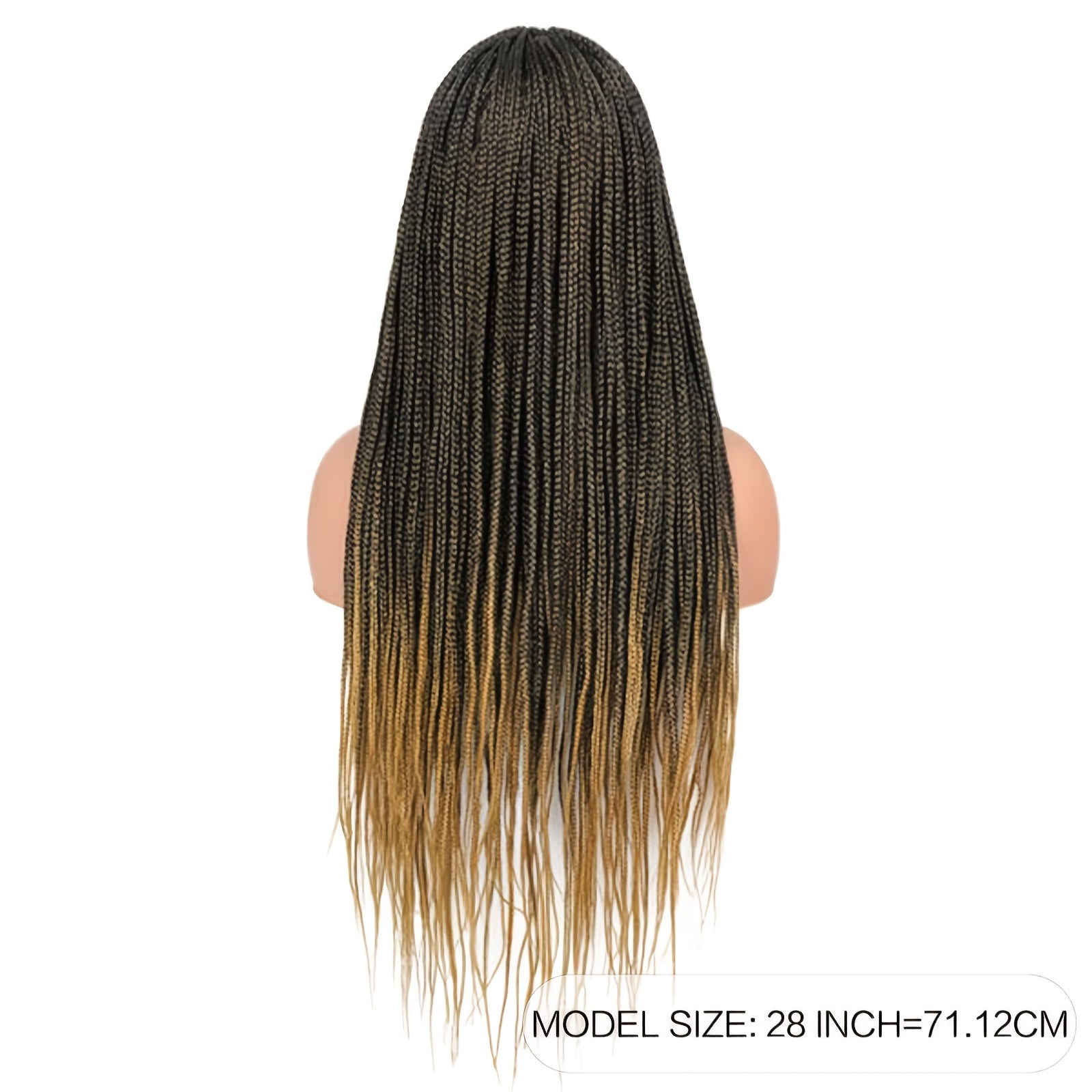 28-Inch Light Brown Lace Front Wigs with, Featuring 360° HD Technology And Knotless Braids, Designed for Women.